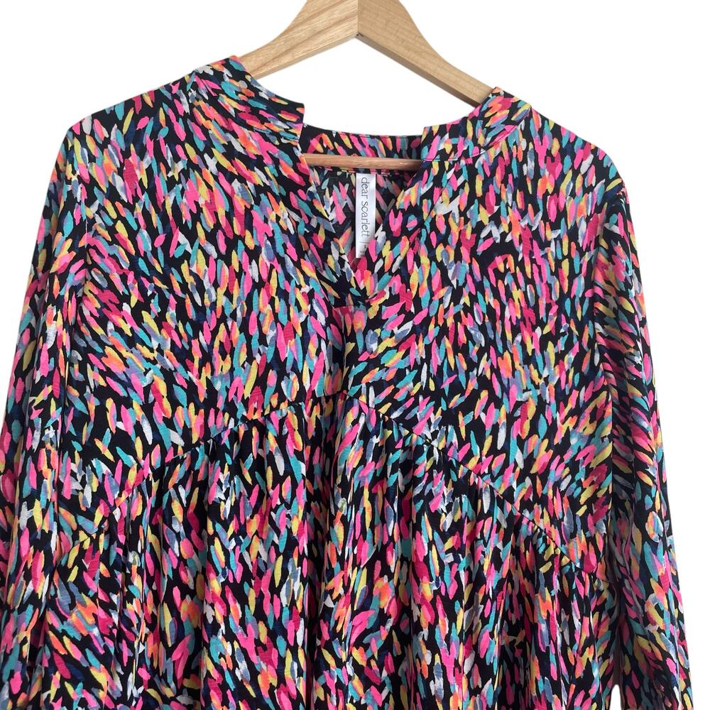 Dear Scarlett Multicolor Patterned Women's Top BOHO TOP - Picture 4 of 12